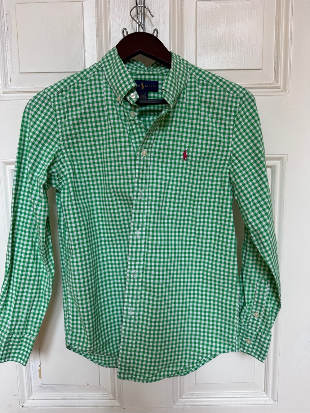 Polo by Ralph Lauren Green White Gingham Button-Down Shirt